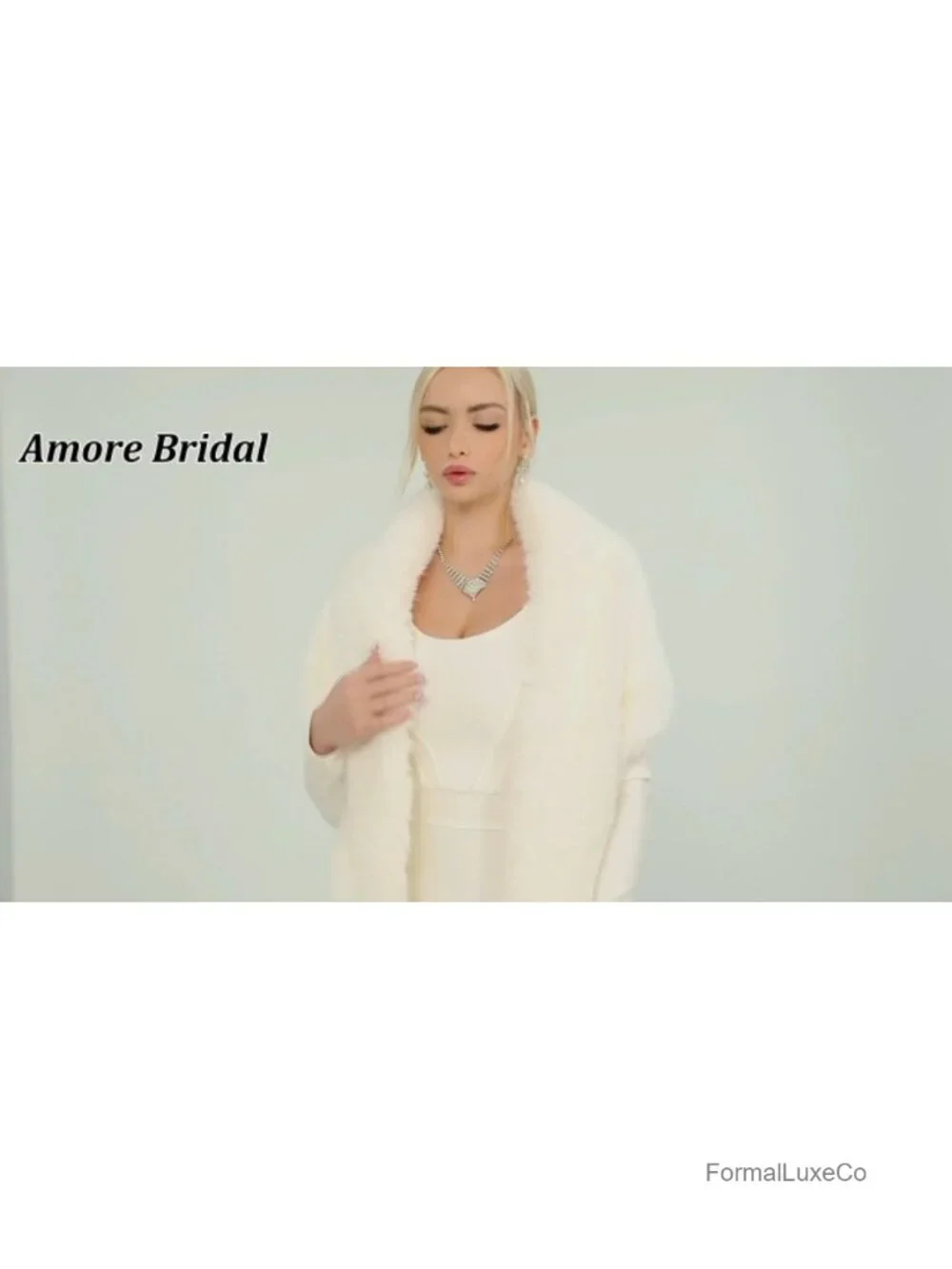 Faux Fur Wrap Shawl Winter Evening Party Cape